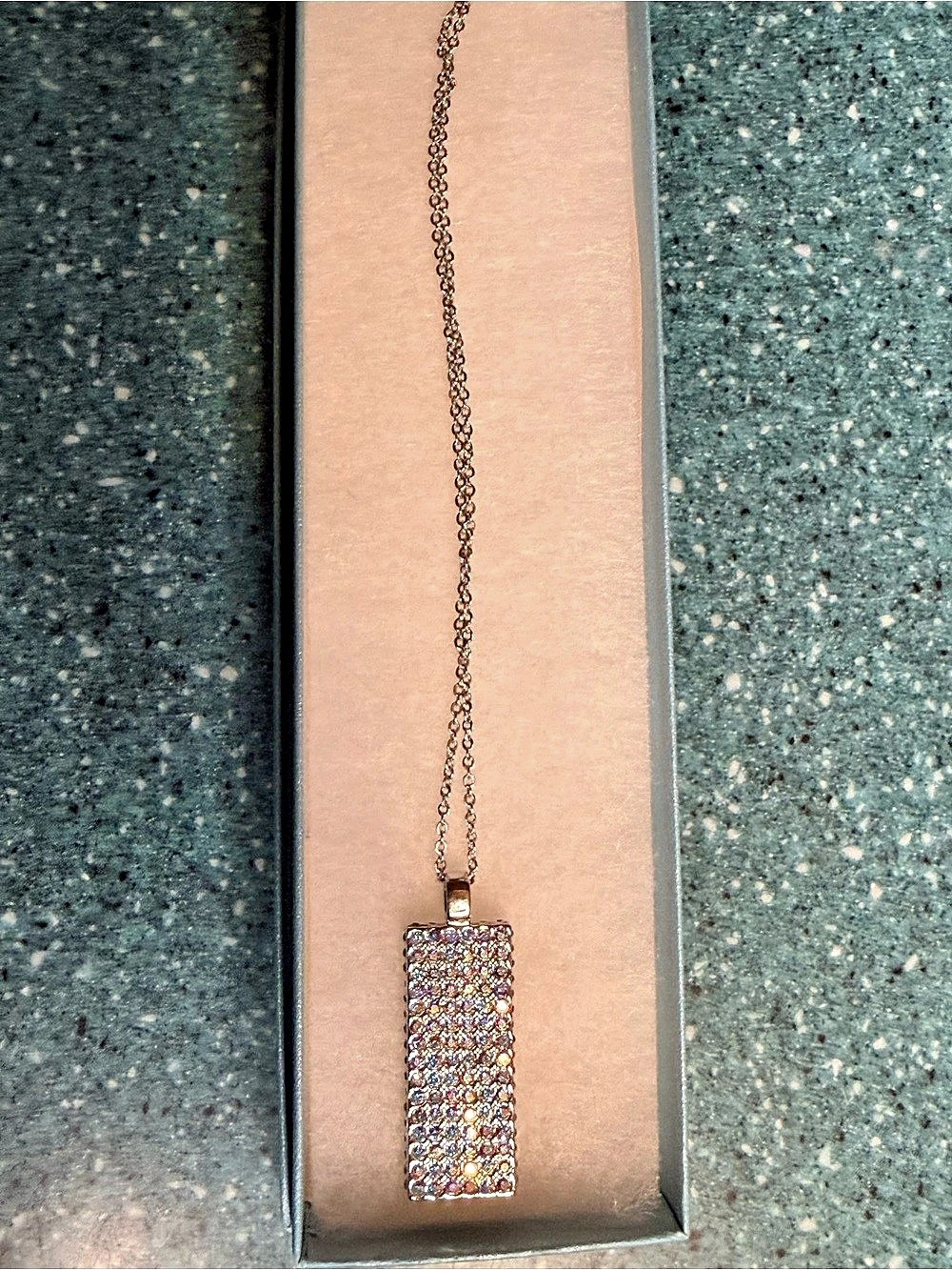Touchstone Crystal by Swarovski aurora borealis/clear crystal reversible necklac